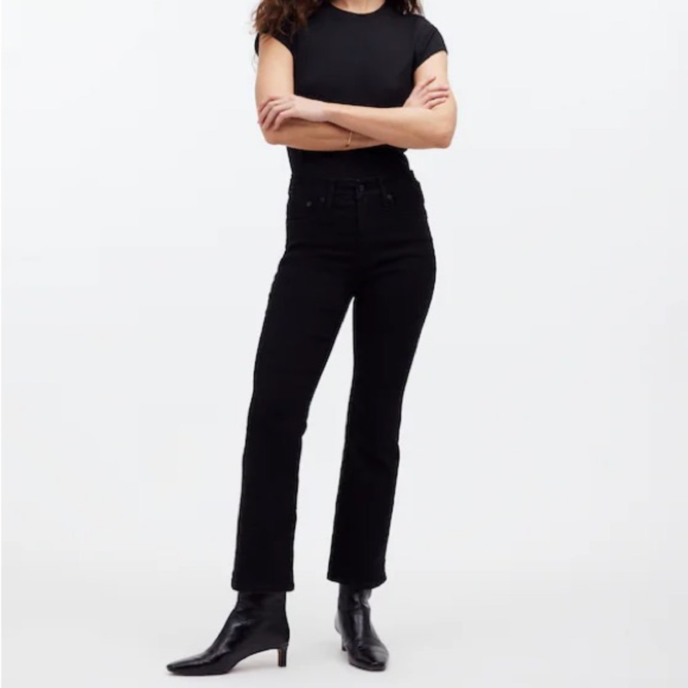 Madewell 26 Mid-Rise Kick Out Jeans Black Jeans